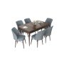 HANAH HOME Set Trpezarijski sto i 6 stolica Nef Baroque Grey - slika 2