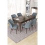 HANAH HOME Set Trpezarijski sto i 6 stolica Nef Baroque Grey - slika 1