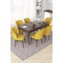 HANAH HOME Set Trpezarijski sto i 6 stolica Nef Baroque Mustard - slika 1