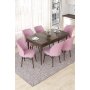 HANAH HOME Set Trpezarijski sto i 6 stolica Nef Baroque Pink - slika 1