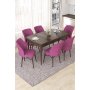 HANAH HOME Set Trpezarijski sto i 6 stolica Nef Baroque Purple - slika 1