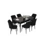 HANAH HOME Set Trpezarijski sto i 6 stolica Nef Black Marble Black - slika 2