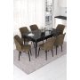 HANAH HOME Set Trpezarijski sto i 6 stolica Nef Black Marble Brown - slika 1
