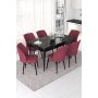 HANAH HOME Set Trpezarijski sto i 6 stolica Nef Black Marble Burgundy - slika 1