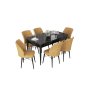HANAH HOME Set Trpezarijski sto i 6 stolica Nef Black Marble Cappuccino - slika 2