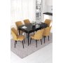 HANAH HOME Set Trpezarijski sto i 6 stolica Nef Black Marble Cappuccino - slika 1