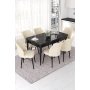HANAH HOME Set Trpezarijski sto i 6 stolica Nef Black Marble Cream - slika 1