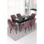 HANAH HOME Set Trpezarijski sto i 6 stolica Nef Black Marble Dusty Rose - slika 1