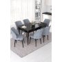 HANAH HOME Set Trpezarijski sto i 6 stolica Nef Black Marble Grey - slika 1