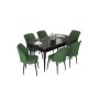 HANAH HOME Set Trpezarijski sto i 6 stolica Nef Black Marble Khaki - slika 2