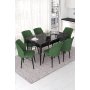 HANAH HOME Set Trpezarijski sto i 6 stolica Nef Black Marble Khaki - slika 1