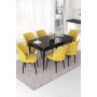 HANAH HOME Set Trpezarijski sto i 6 stolica Nef Black Marble Mustard - slika 1