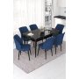 HANAH HOME Set Trpezarijski sto i 6 stolica Nef Black Marble Navy Blue - slika 1