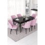 HANAH HOME Set Trpezarijski sto i 6 stolica Nef Black Marble Pink - slika 1