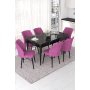 HANAH HOME Set Trpezarijski sto i 6 stolica Nef Black Marble Purple - slika 1