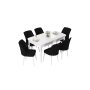 HANAH HOME Set Trpezarijski sto i 6 stolica Nef White Black - slika 2