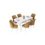 HANAH HOME Set Trpezarijski sto i 6 stolica Nef White Cappuccino - slika 2