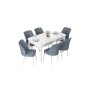 HANAH HOME Set Trpezarijski sto i 6 stolica Nef White Grey - slika 2
