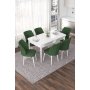 HANAH HOME Set Trpezarijski sto i 6 stolica Nef White Khaki - slika 1