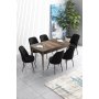 HANAH HOME Set Trpezarijski sto i 6 stolica Han Baroque Black - slika 1