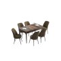 HANAH HOME Set Trpezarijski sto i 6 stolica Han Baroque Brown - slika 2