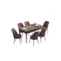 HANAH HOME Set Trpezarijski sto i 6 stolica Han Baroque Dusty Rose - slika 2