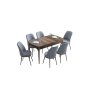 HANAH HOME Set Trpezarijski sto i 6 stolica Han Baroque Grey - slika 2