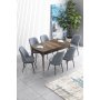 HANAH HOME Set Trpezarijski sto i 6 stolica Han Baroque Grey - slika 1