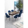 HANAH HOME Set Trpezarijski sto i 6 stolica Han Baroque Navy Blue - slika 1