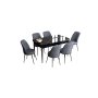 HANAH HOME Set Trpezarijski sto i 6 stolica Han Black Marble Fume - slika 2