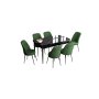 HANAH HOME Set Trpezarijski sto i 6 stolica Han Black Marble Khaki - slika 2