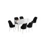 HANAH HOME Set Trpezarijski sto i 6 stolica Han White Black - slika 2