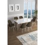 HANAH HOME Set Trpezarijski sto i 6 stolica Han White Brown - slika 1