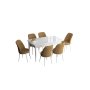 HANAH HOME Set Trpezarijski sto i 6 stolica Han White Cappuccino - slika 2