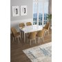 HANAH HOME Set Trpezarijski sto i 6 stolica Han White Cappuccino - slika 1