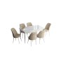 HANAH HOME Set Trpezarijski sto i 6 stolica Han White Cream - slika 2