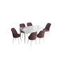 HANAH HOME Set Trpezarijski sto i 6 stolica Han White Dusty Rose - slika 2