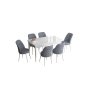 HANAH HOME Set Trpezarijski sto i 6 stolica Han White Grey - slika 2