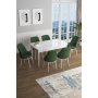 HANAH HOME Set Trpezarijski sto i 6 stolica Han White Khaki - slika 1