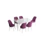 HANAH HOME Set Trpezarijski sto i 6 stolica Han White Purple - slika 2