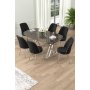 HANAH HOME Set Trpezarijski sto i 6 stolica Lai Anthracite Chrome Black - slika 1