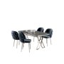HANAH HOME Set Trpezarijski sto i 4 stolice Rigel Black Marble Chrome Anthracite - slika 2