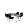 HANAH HOME Set Trpezarijski sto i 4 stolice Rigel Black Marble Chrome Black - slika 2
