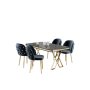 HANAH HOME Set Trpezarijski sto i 4 stolice Rigel Black Marble Gold Anthracite - slika 2