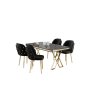 HANAH HOME Set Trpezarijski sto i 4 stolice Rigel Black Marble Gold Black - slika 2