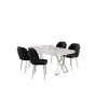 HANAH HOME Set Trpezarijski sto i 4 stolice Rigel White Chrome Black - slika 2