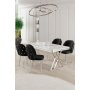 HANAH HOME Set Trpezarijski sto i 4 stolice Rigel White Chrome Black - slika 1