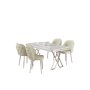 HANAH HOME Set Trpezarijski sto i 4 stolice Rigel White Chrome Cream - slika 2