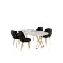HANAH HOME Set Trpezarijski sto i 4 stolice Rigel White Gold Black - slika 2