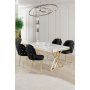 HANAH HOME Set Trpezarijski sto i 4 stolice Rigel White Gold Black - slika 1